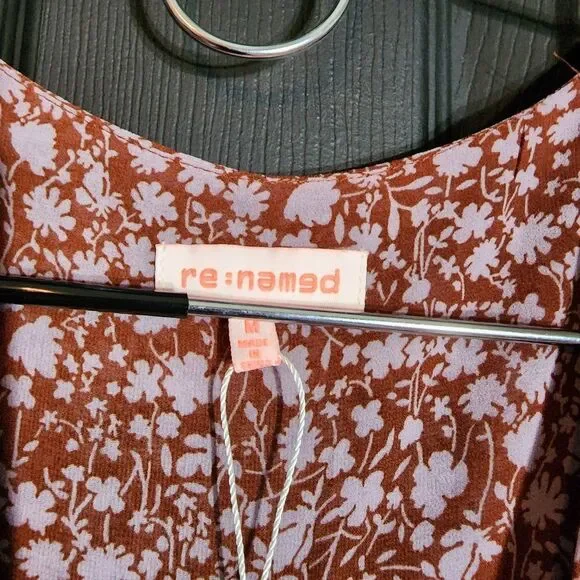 re:named 'Raven' Girly Romantic Ruched Mini Dress Ditsy Floral Cottagecore - Picture 14 of 16